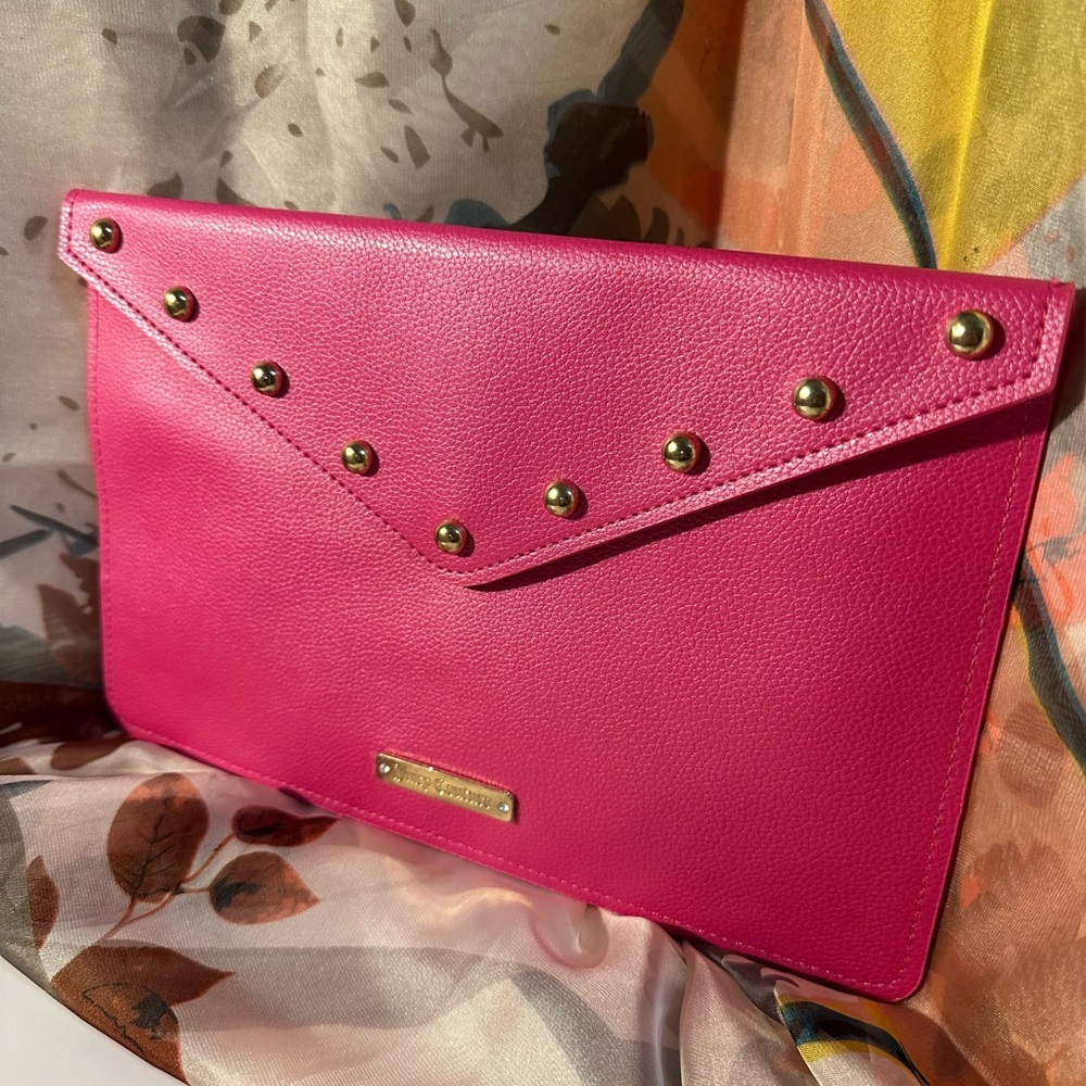 Juicy Couture Pink Clutch with Gold Accents